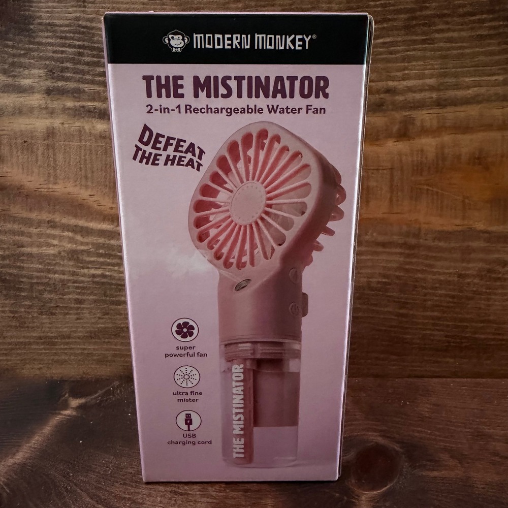 Modern Monkey The Mistinator 2-in-1 Rechargeable Water Fan Pink MMRF24